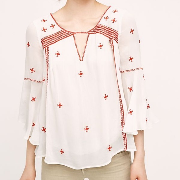 ❌SOLD❌🍁Anthro || Floreat Adena Embroidered Top - Picture 2 of 6